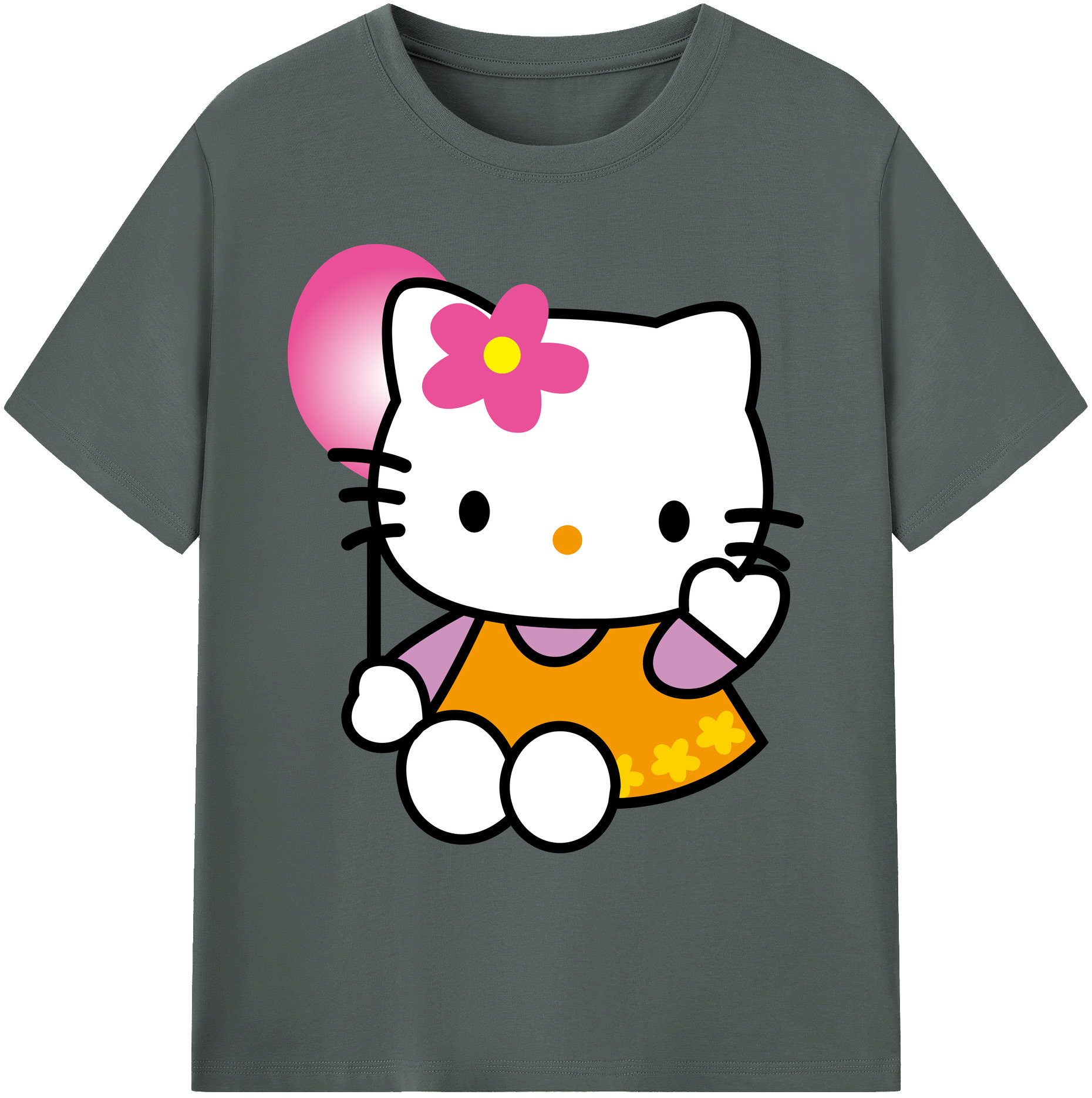 （画像用） Hello Kitty ハローキティ 綿100％ メンズ半袖Tシャツ｜肌触りやわらか＆通気性